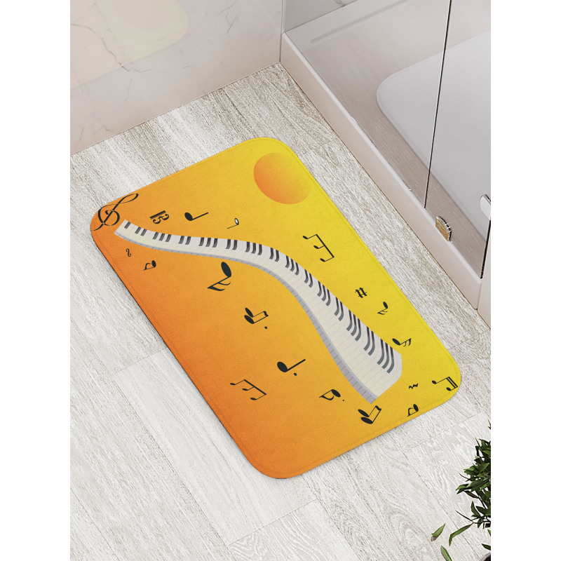 Joyous Sunset Piano Keys Bath Mat