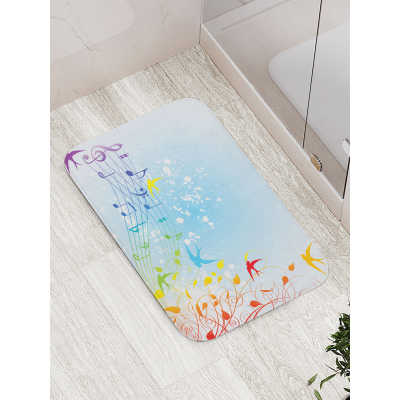 Spring Scene Flourishes Bath Mat