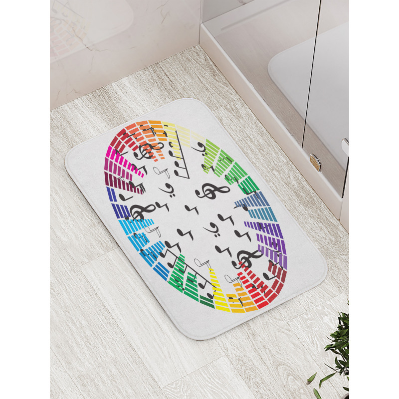 Colorful Round Layout Bath Mat