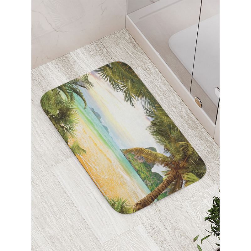 Palm Coconut Trees Beach Bath Mat