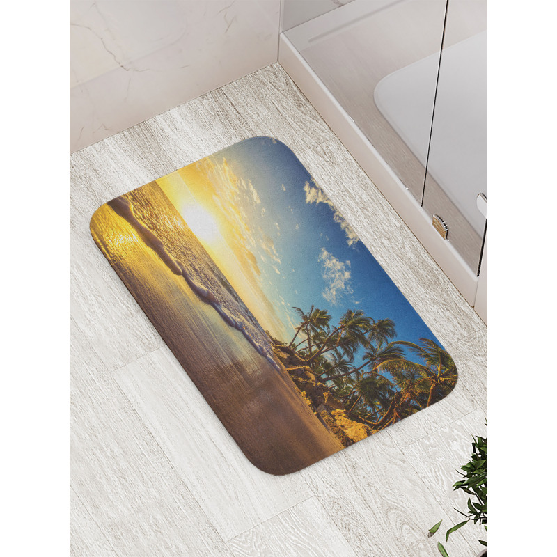 Exotic Beach Sunset Bath Mat