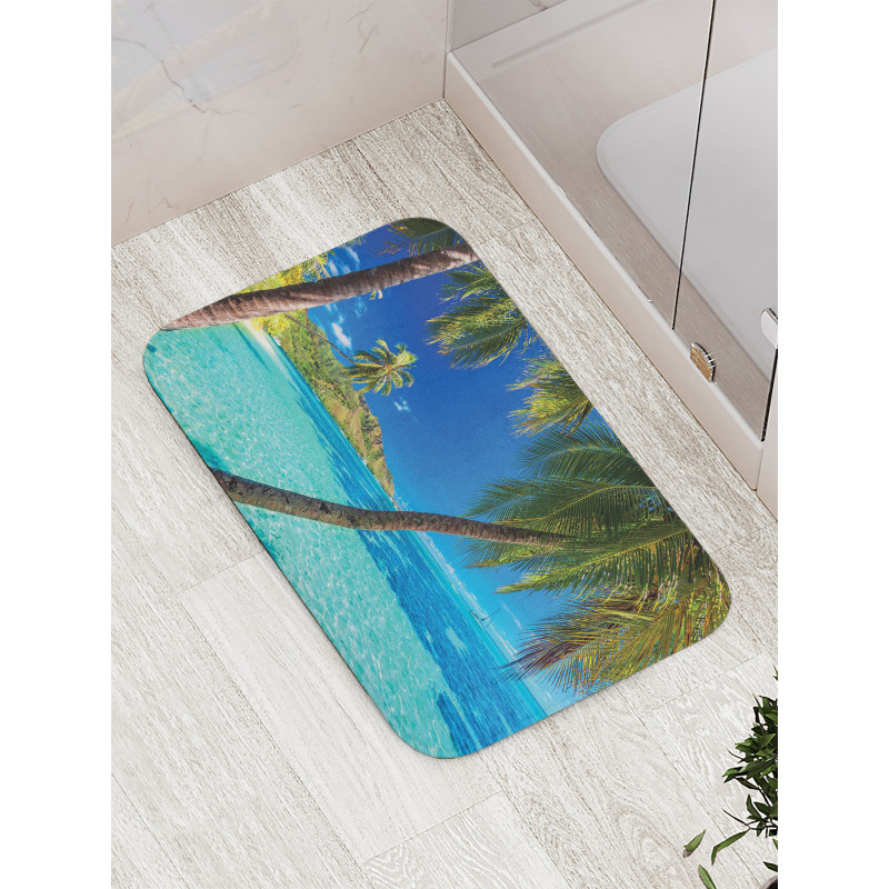 Palm Trees Sea Beach Bath Mat