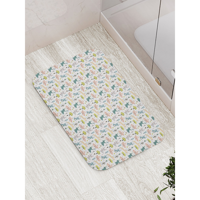 Funny Pastel Bunnies Bath Mat