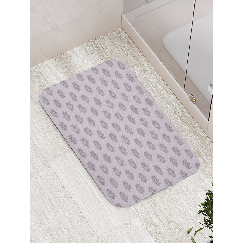 Hand Drawn Flowers and Dots Bath Mat