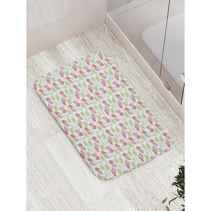 Tropical Pastel Doodle Style Bath Mat