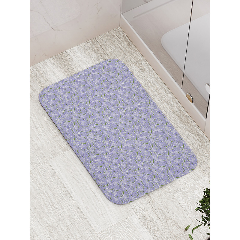 Phlox Divaricata and Leaves Bath Mat