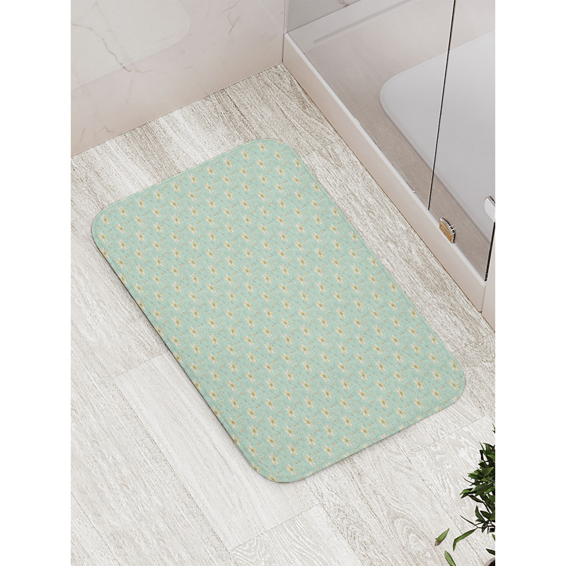 Pastel Tones Flowers Art Bath Mat