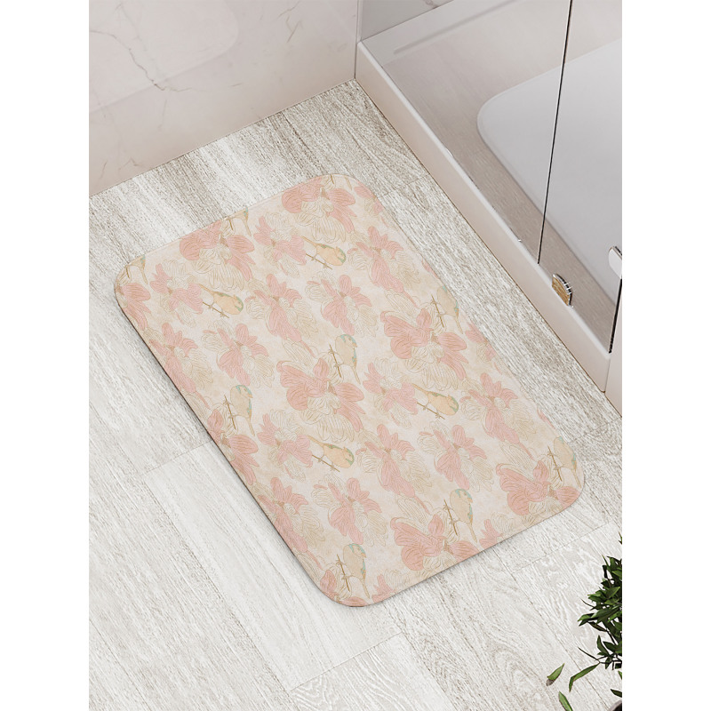 Birds on Branches Flowers Bath Mat