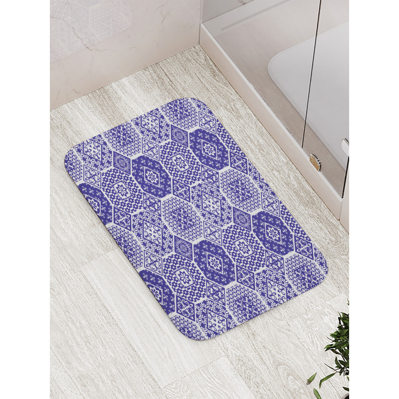 Rhythmic Flowers Motifs Bath Mat