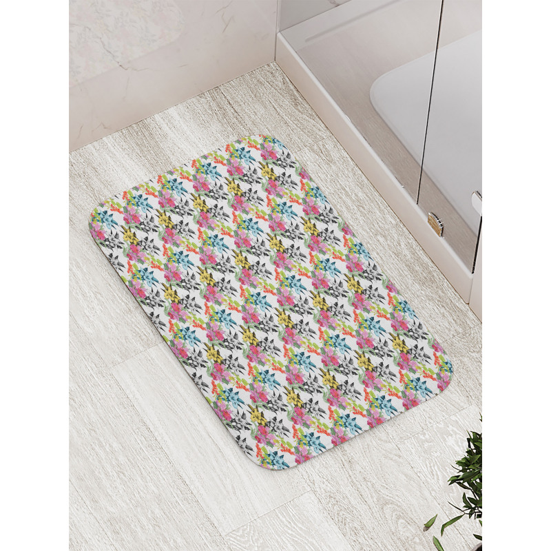 Tropical Colorful Daffodils Bath Mat