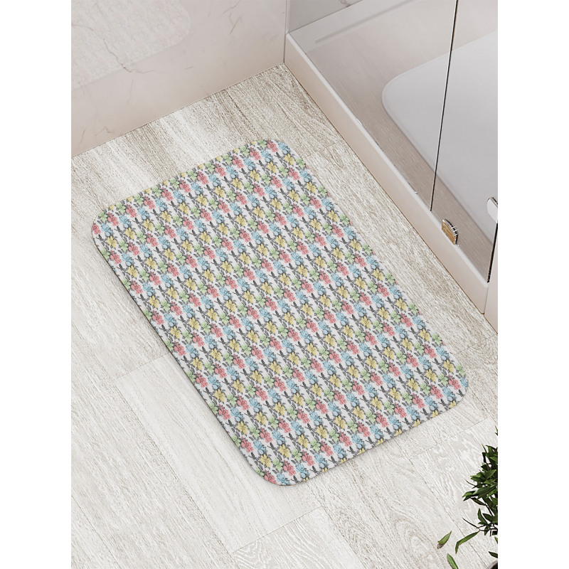 Colorful Spring Botanical Bath Mat