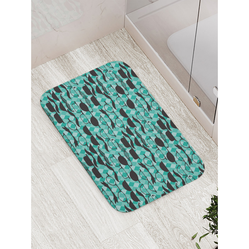 Mustache and Glasses Manly Bath Mat