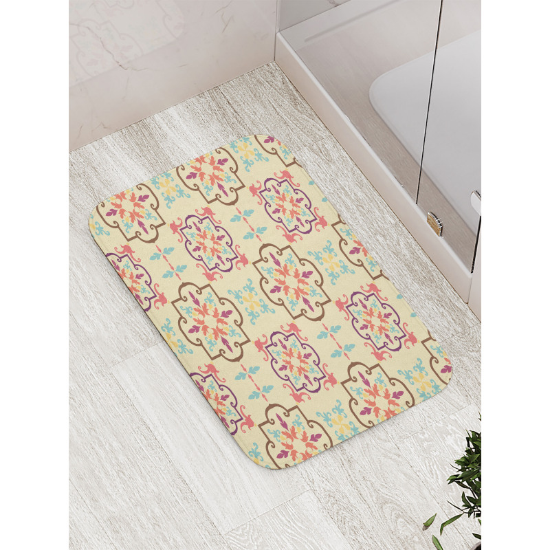 Art Floral Themed Design Bath Mat