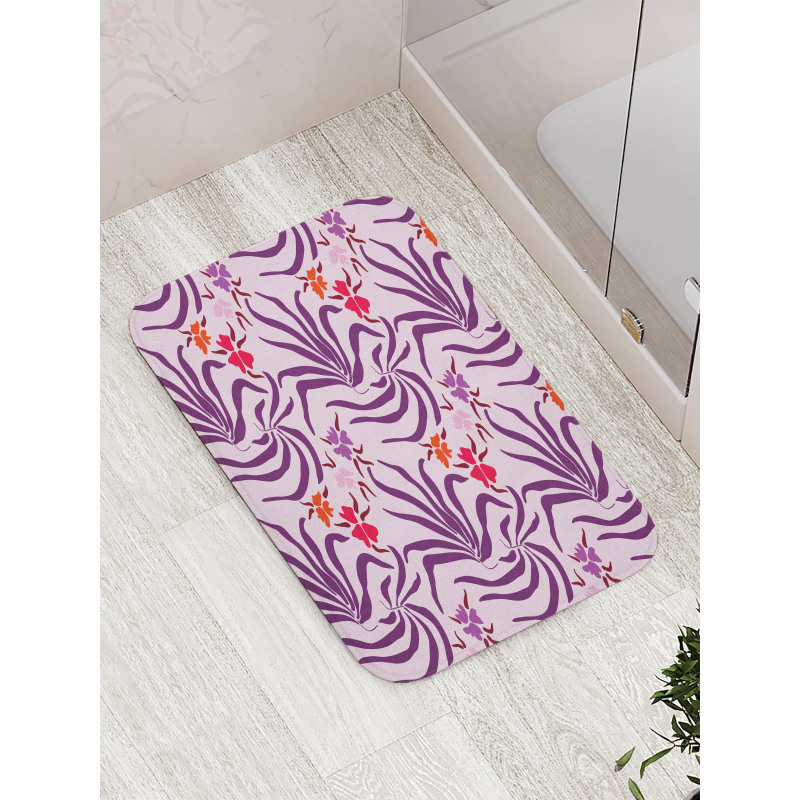 Huge Leaves and Flowers Art Bath Mat