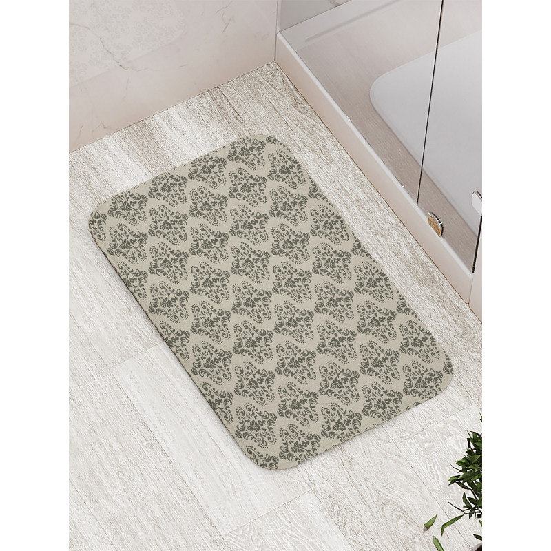 Damask Pattern Shapes Bath Mat