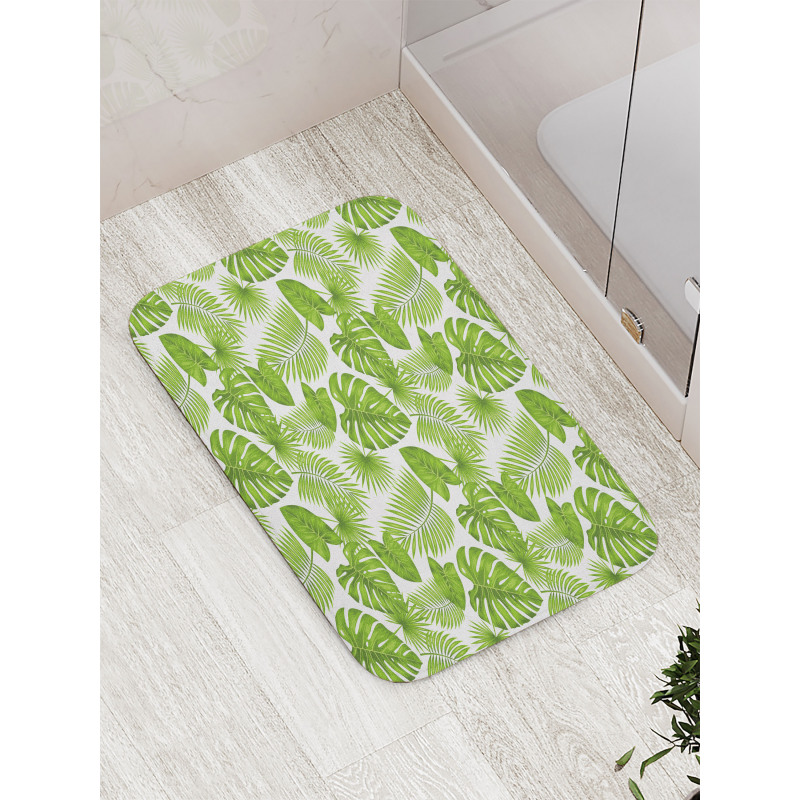 Tropical Forest Leaves Art Bath Mat