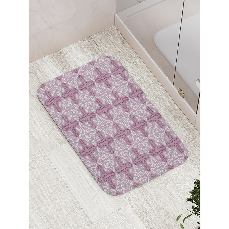 Damask Swirls Repetition Bath Mat