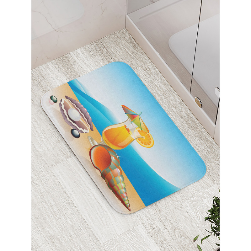 Seascape Summer Beach Bath Mat