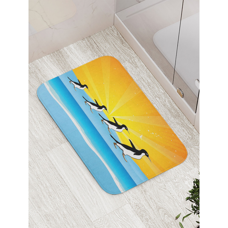 Penguins Walking Bath Mat