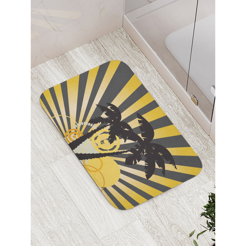 Contemporary Palm Trees Bath Mat