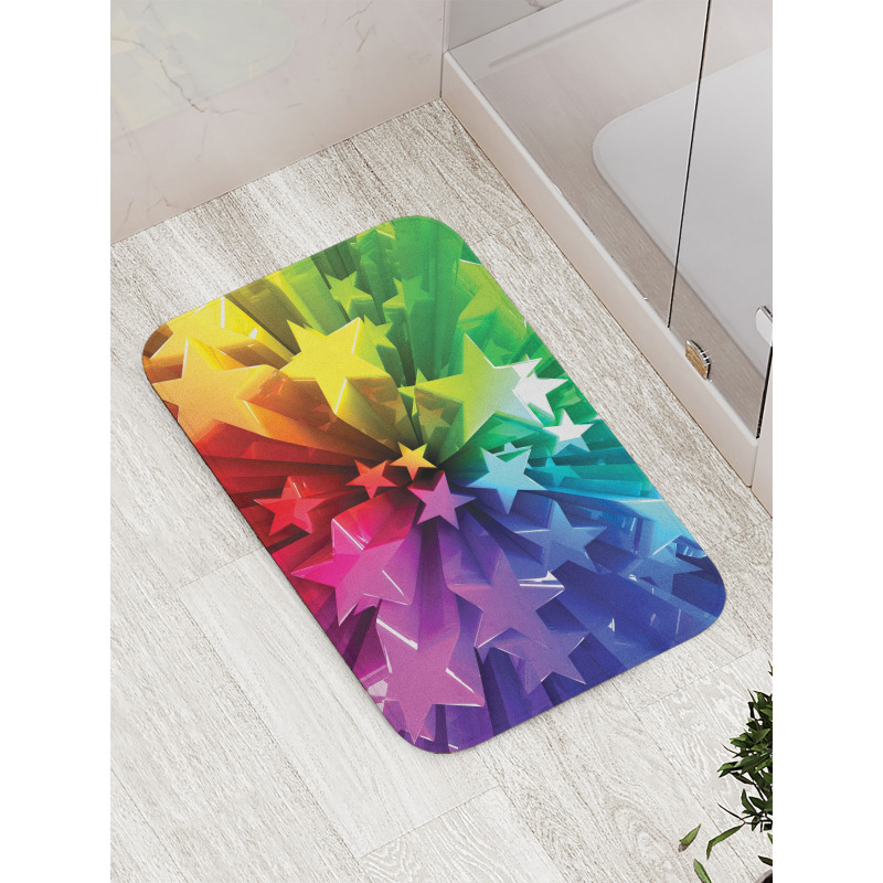 Cheerful Burst of Stars Bath Mat