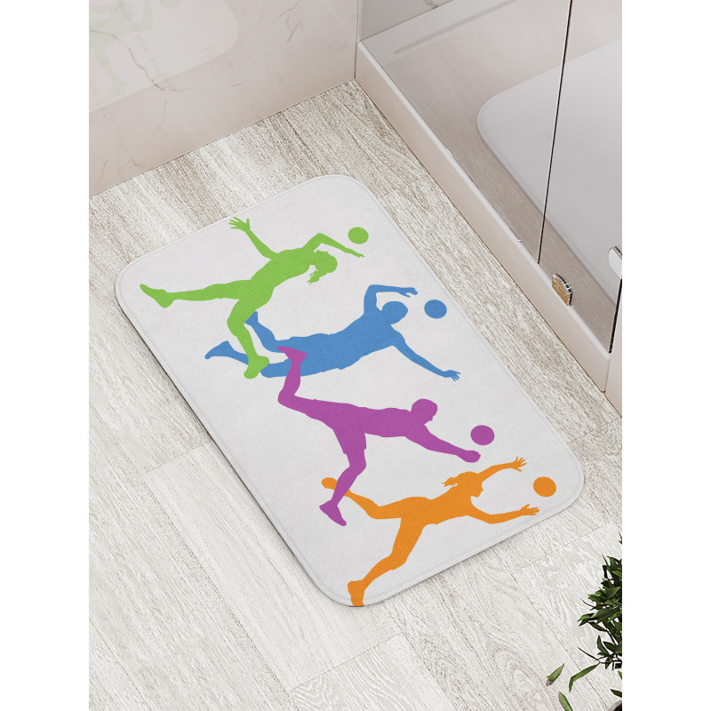 Man and Woman Playing Bath Mat