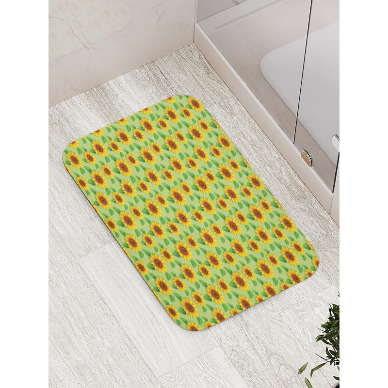 Summer Sunflowers Art Bath Mat