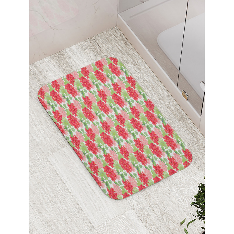 Flowers on Plain Back Bath Mat