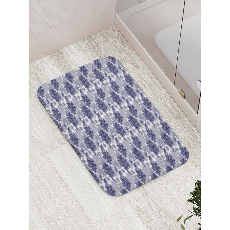 Flowers in Cold Tones Bath Mat