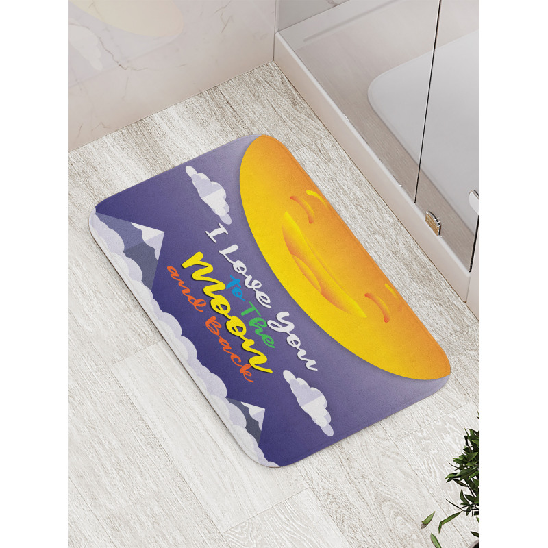 Smiling Sun Clouds Bath Mat