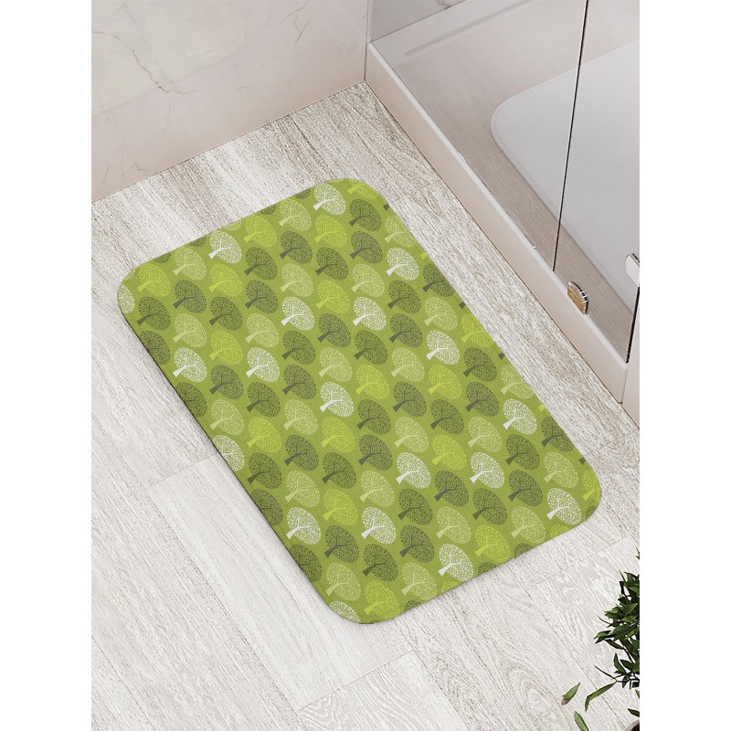 Abstract Trees Motifs Art Bath Mat