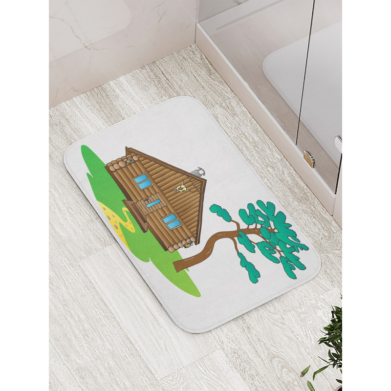 Lodge in Countryside Art Bath Mat