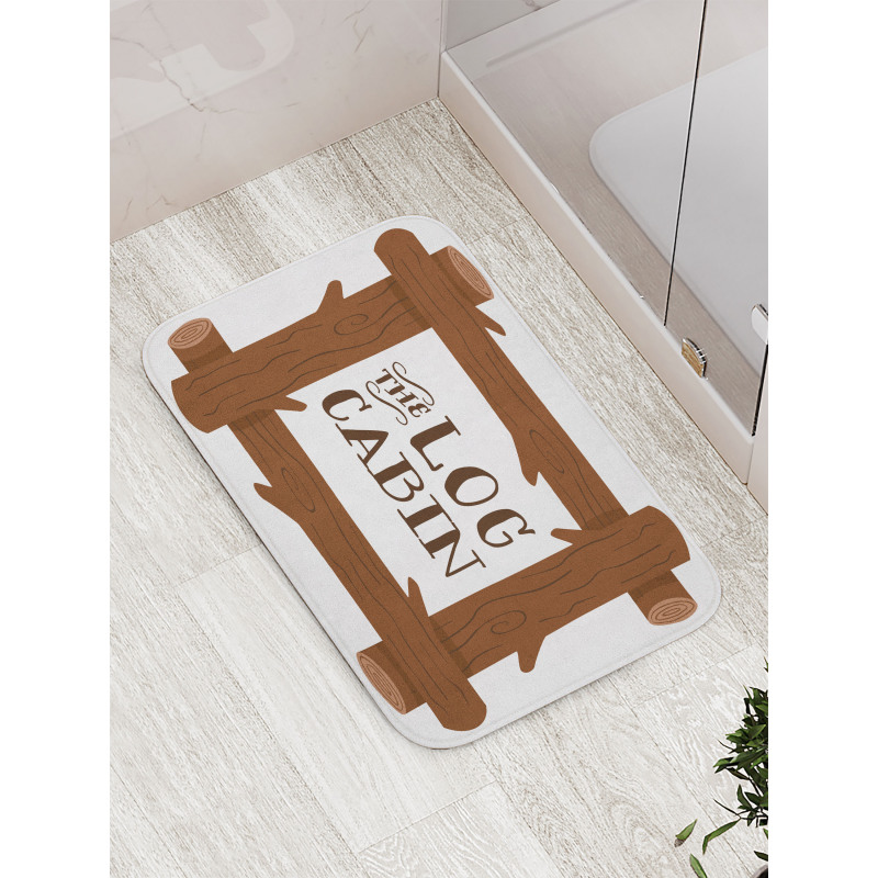 Wooden Square Frame Art Bath Mat