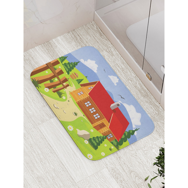 Chalet Image in Mountain Bath Mat