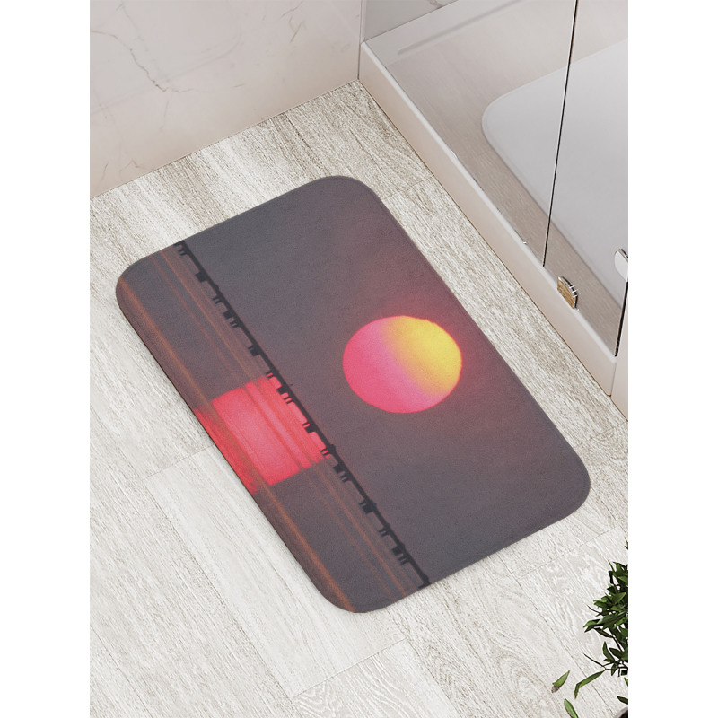 Simple Sunset Scenery Bath Mat