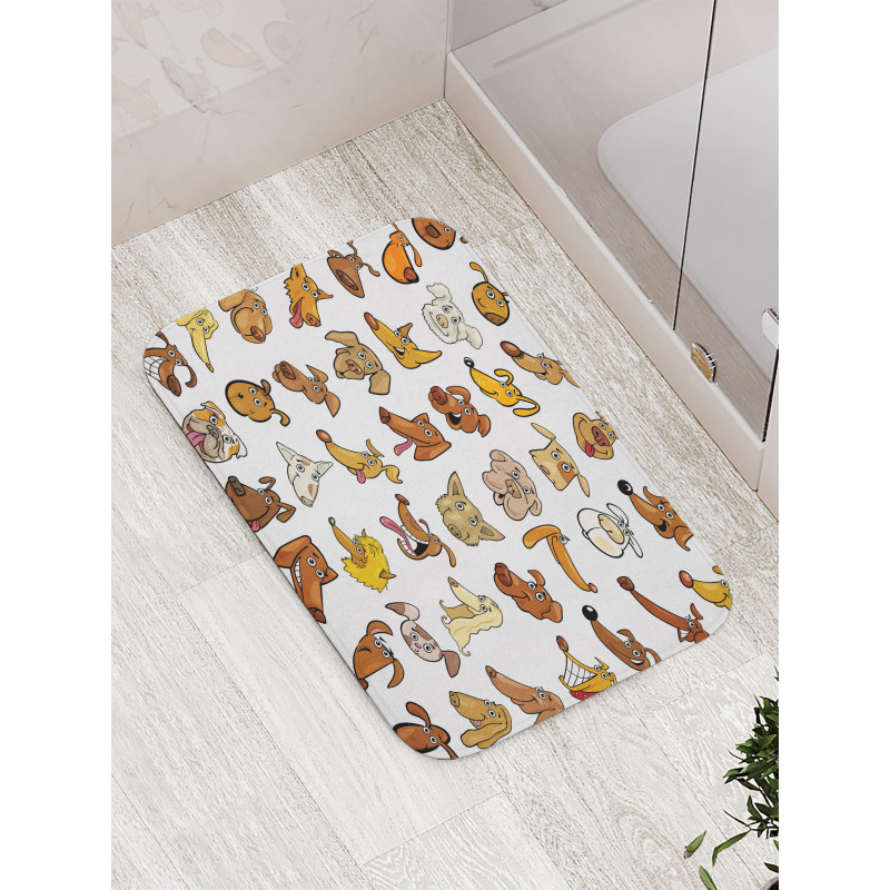 Dog Heads Puppy Canin Bath Mat