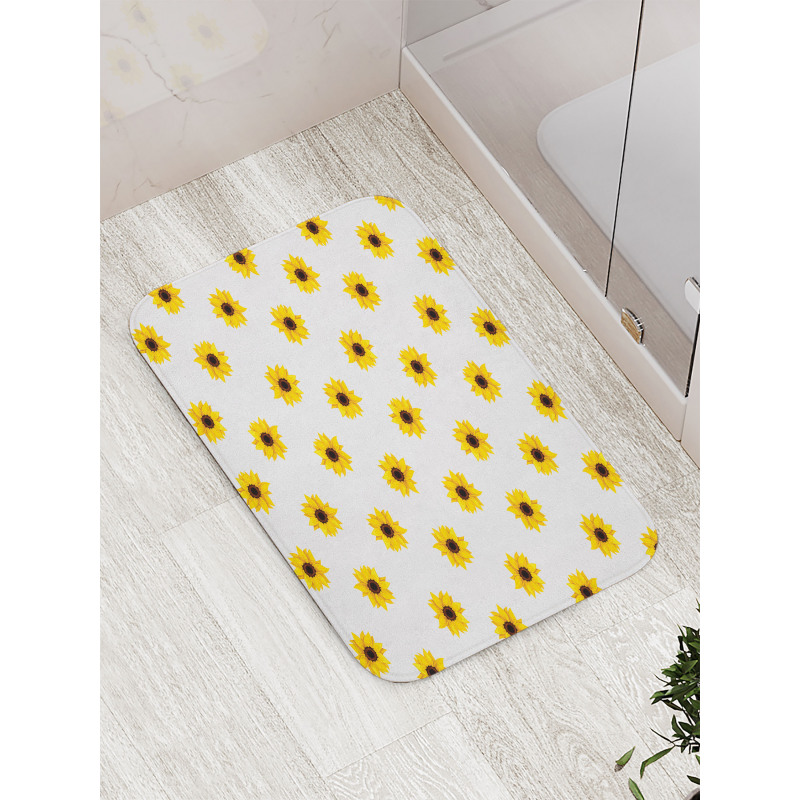 Sunflower Pattern Nature Bath Mat