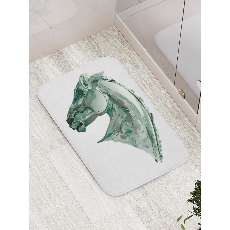 Green Stain Horse Head Bath Mat