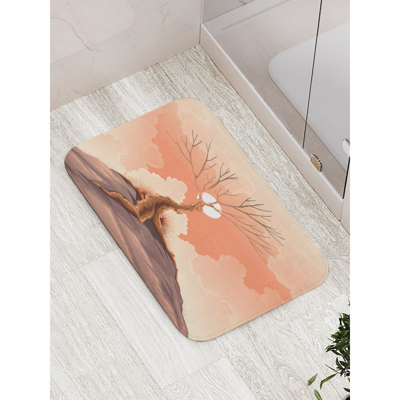 Lonely Tree on Cliff Bath Mat