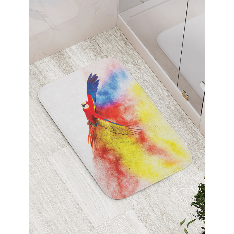 Parrot with Feathers Bath Mat