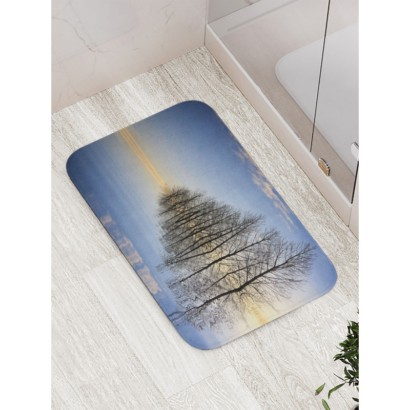 Frozen Lake in Nature Bath Mat