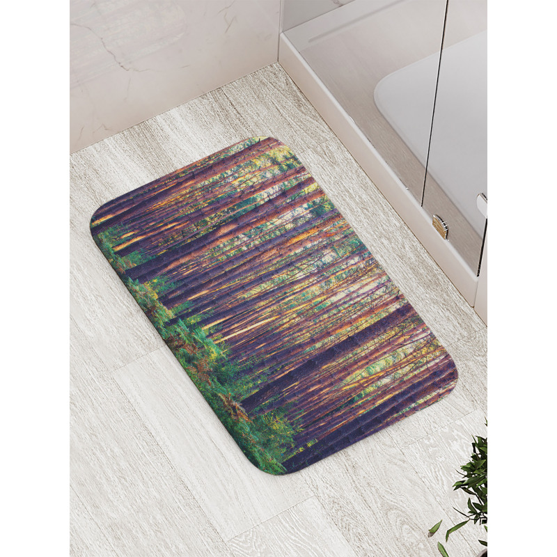 Fall Trees Forest Trunks Bath Mat