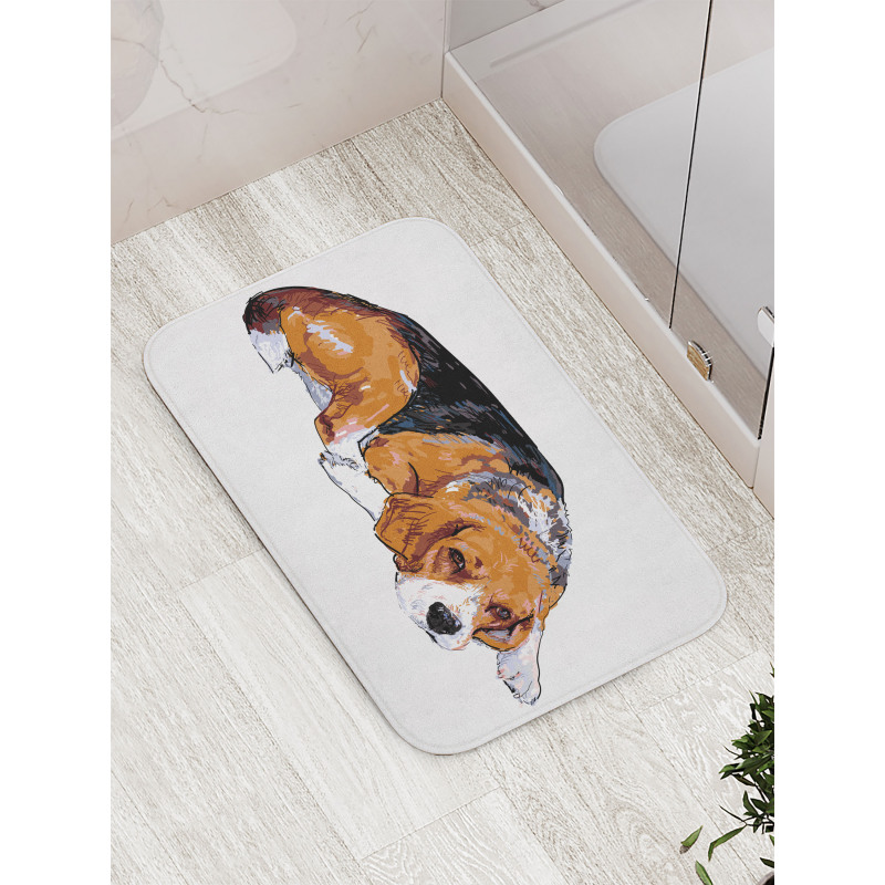 Sketch Like Drawing of Dog Bath Mat