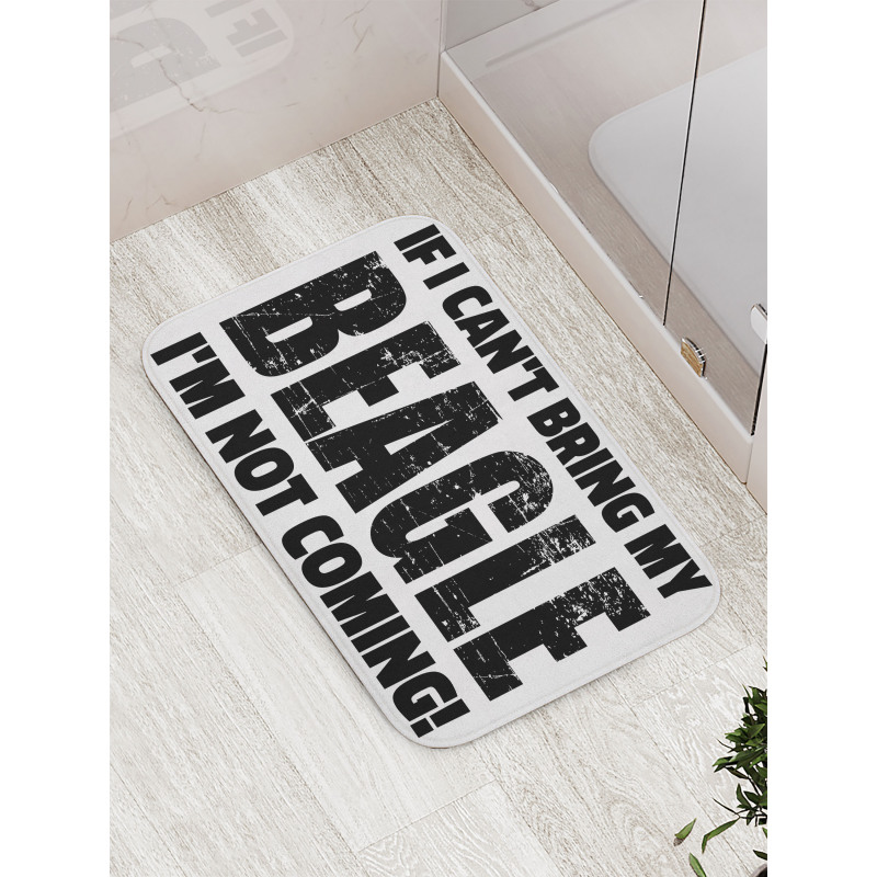 Grunge Style Lettering Art Bath Mat