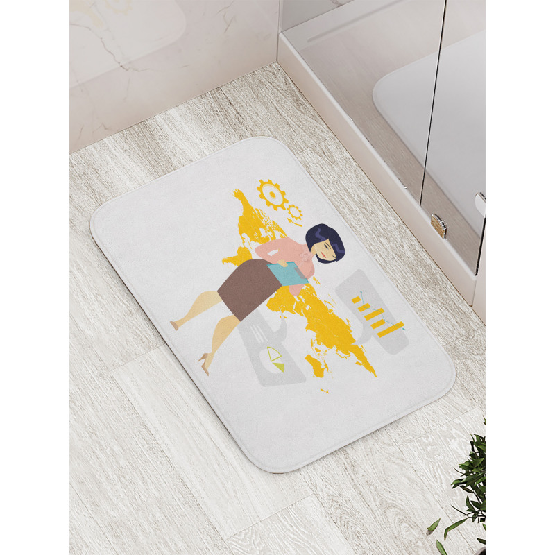 Businesswoman Notepad Bath Mat