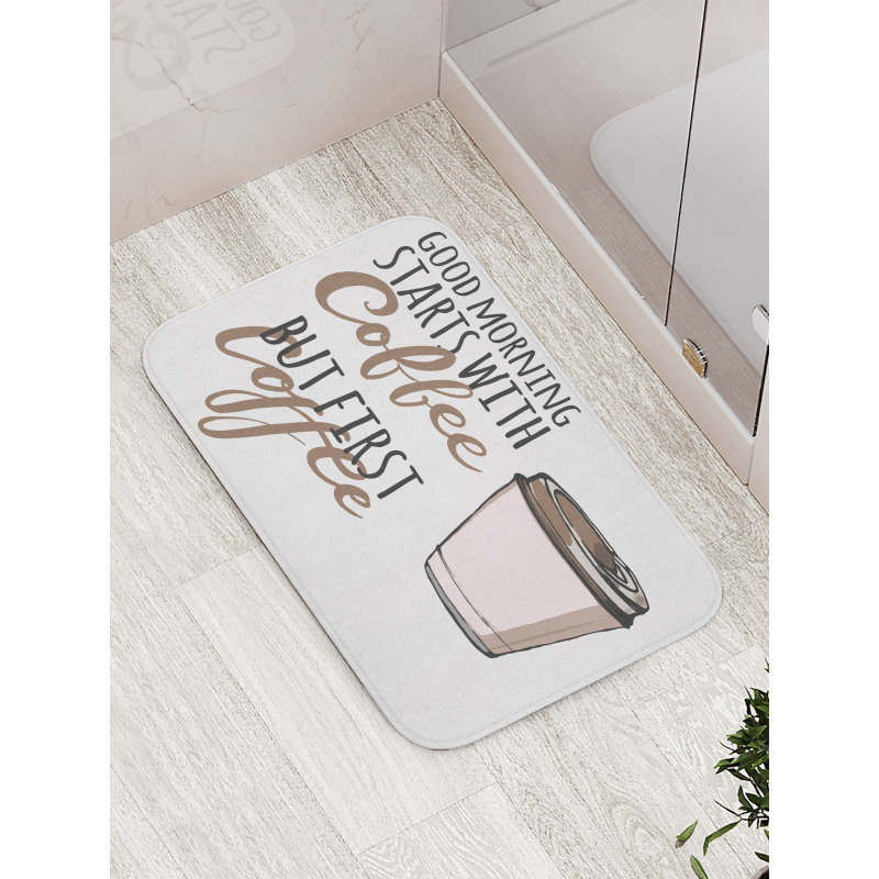 Morning Starts Cup Bath Mat