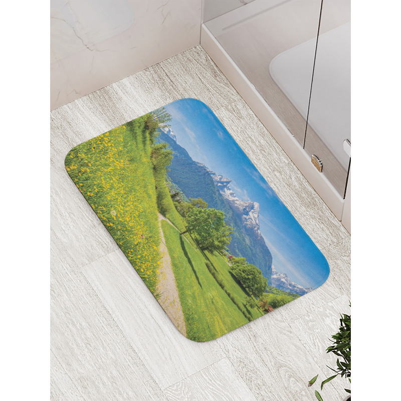 Spring Scenery in Alps Bath Mat