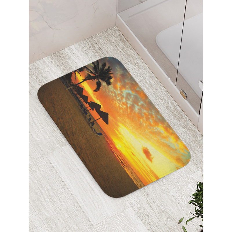 Romantic Sunset Scenery Bath Mat