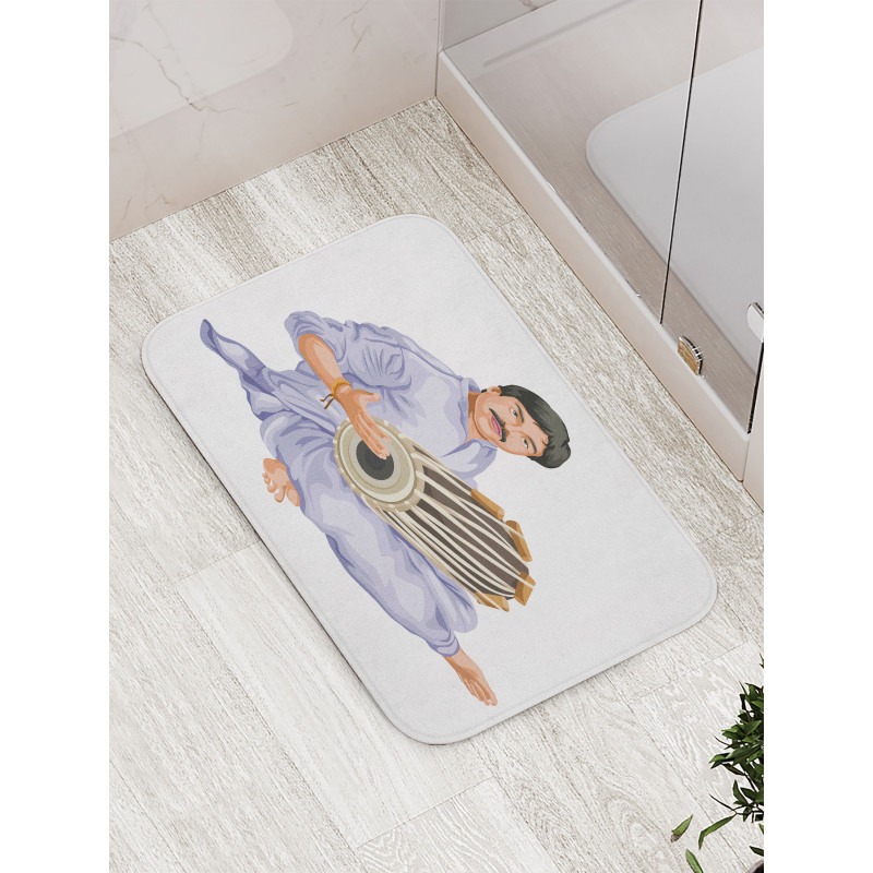 Man in Ethnic Orient Clothes Bath Mat