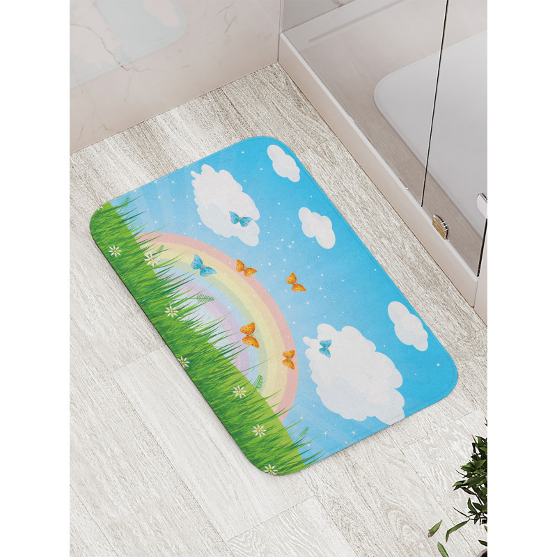 Meadow Butterfly Rainbow Bath Mat